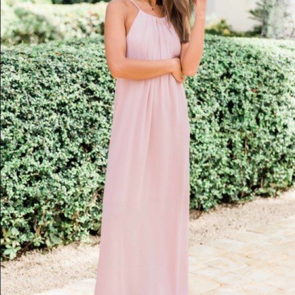 Pink Lilly All I Really Want Is Love Mauve Maxi Dress